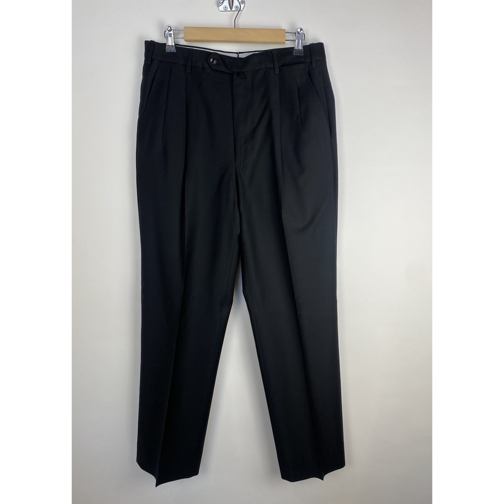 Incotex Slowear Super 100s Wool Dress Pants Slacks‎ 33x30 Mens Black Excellent